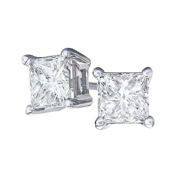 5mm 925 Sterling Silver Clear CZ Stud Earrings - Picture 2 of 3